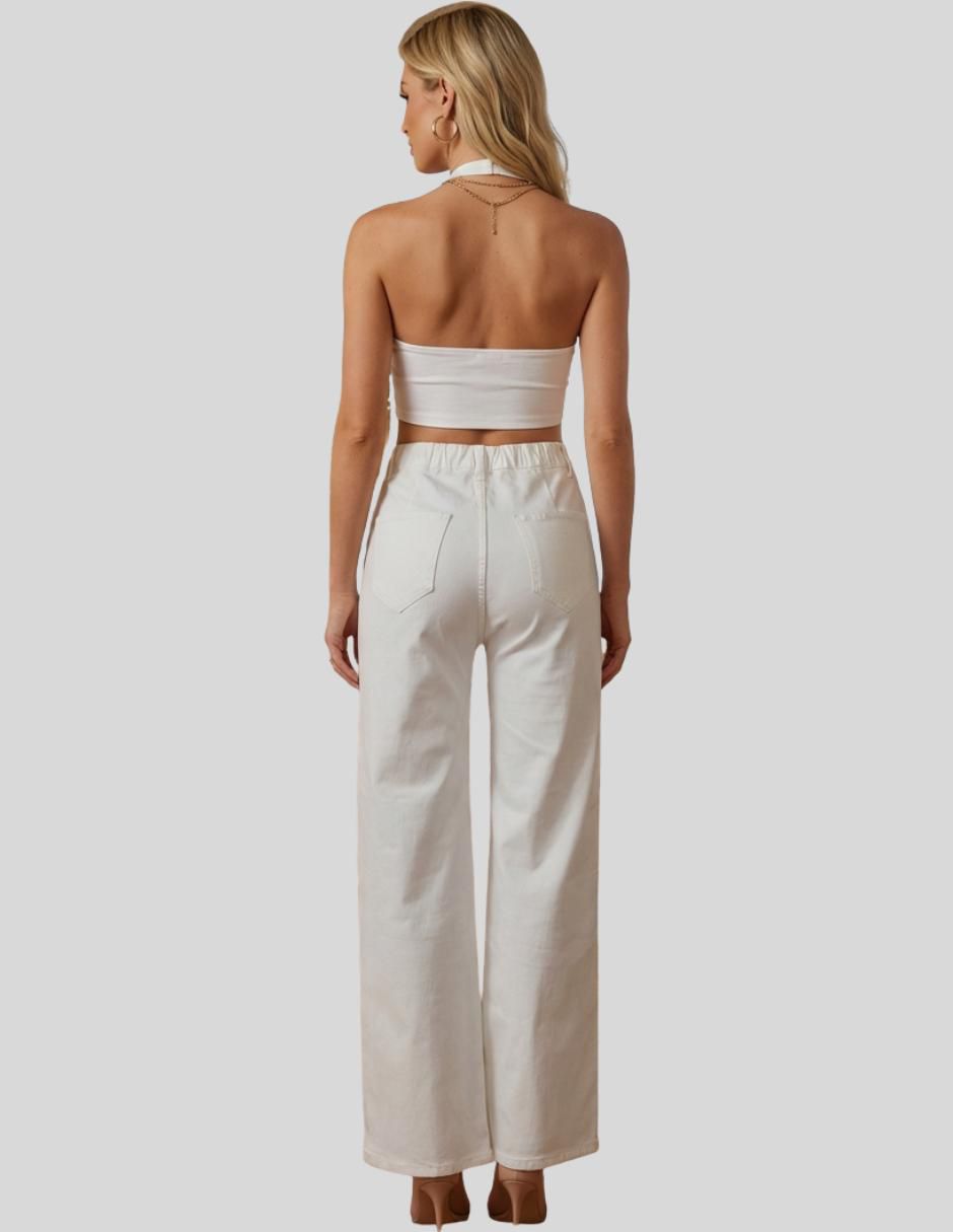 Jeans wide leg cintura alta para mujer 5