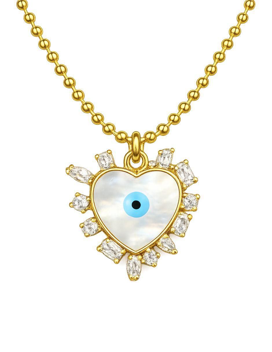 Collar de corazón Amuleto baño de oro 18 K