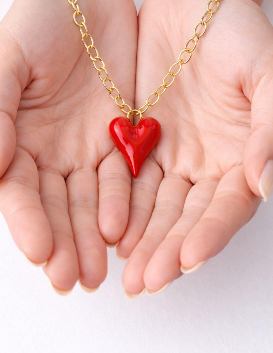 Collar de corazón Ígnea baño de oro 18 K 4