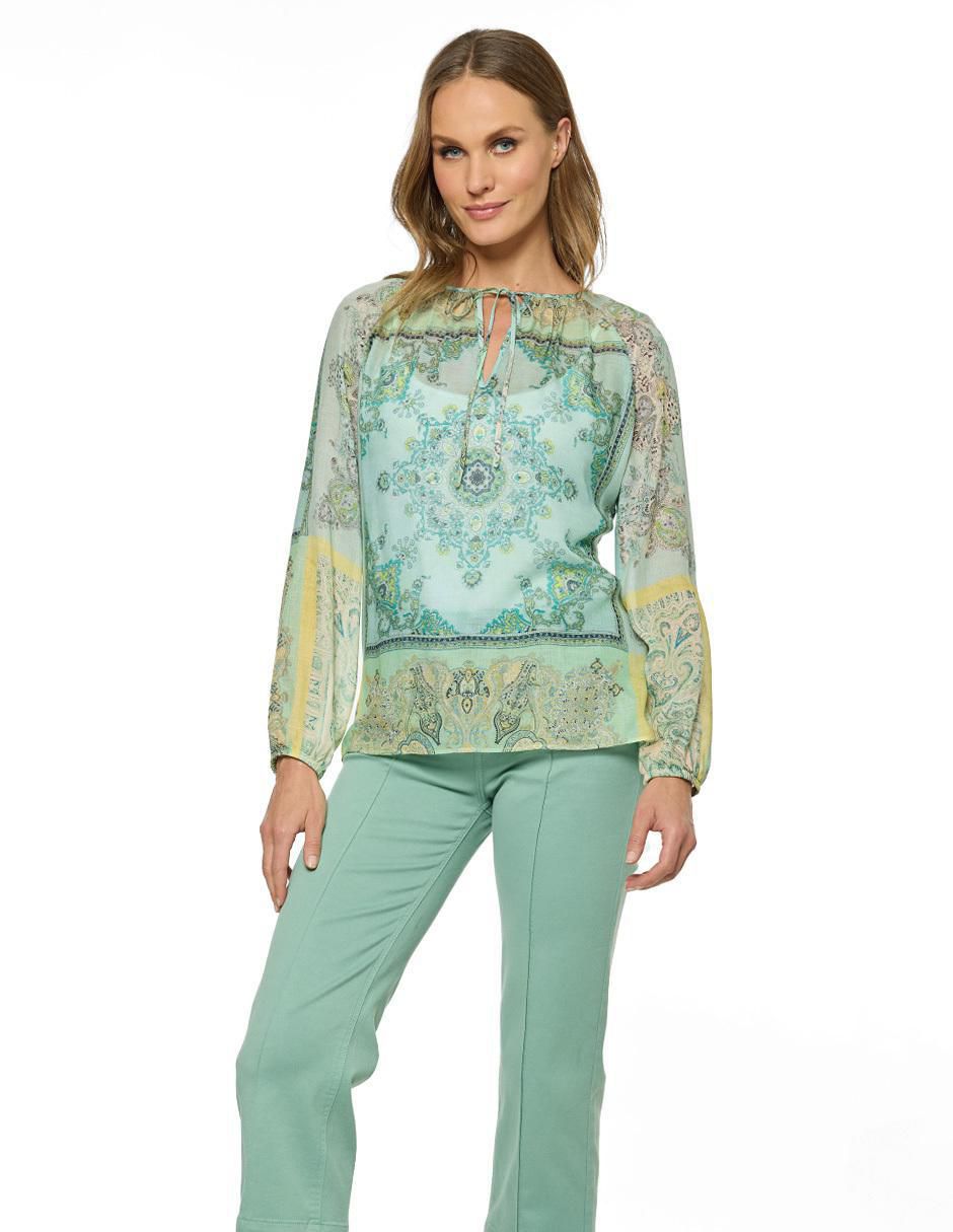 Blusa manga larga para mujer