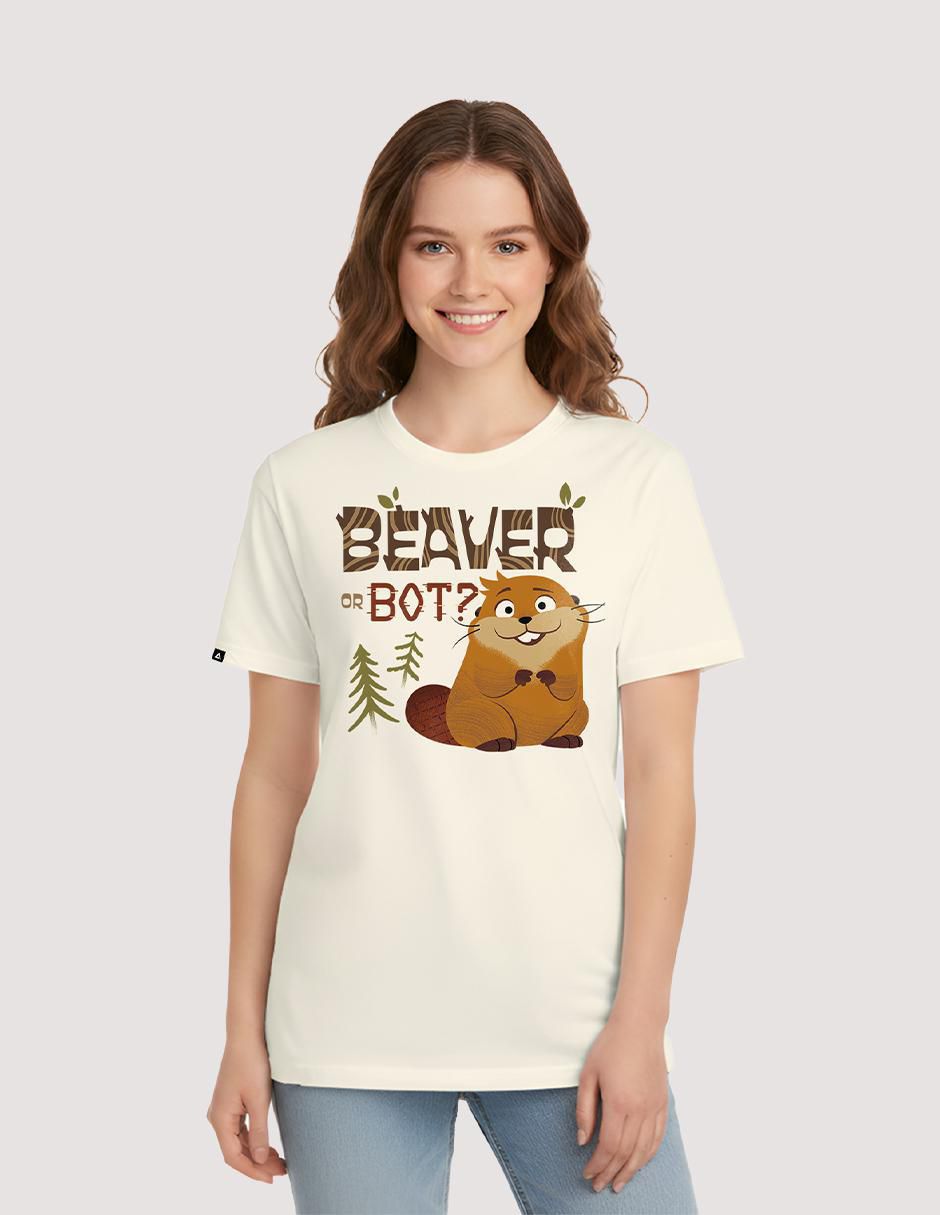 Playera manga corta Hoppers cuello redondo para mujer