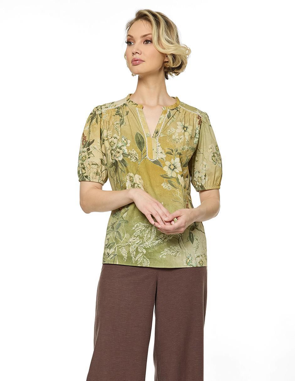 Blusa manga corta para mujer