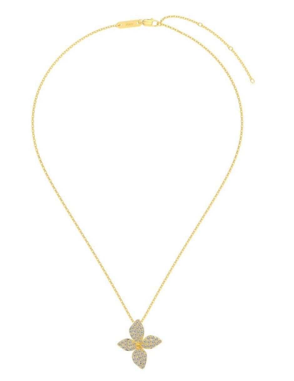 Collar de flor Floralis de plata P925 con acabado baño de oro 2