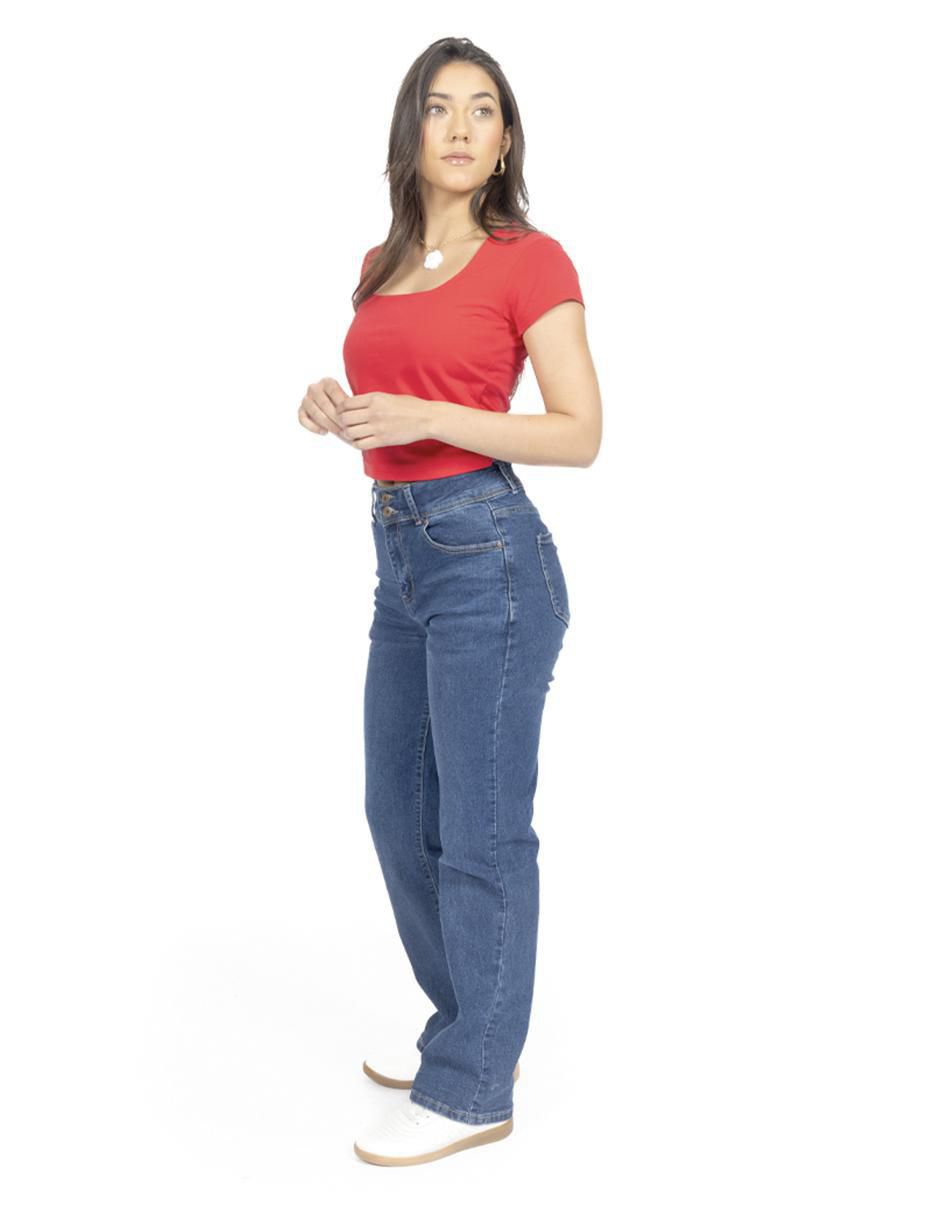 "jeans/jegging/jeans jogger" regular straight cintura quarry qd211389 para mujer straight con doble botón "para mujer"