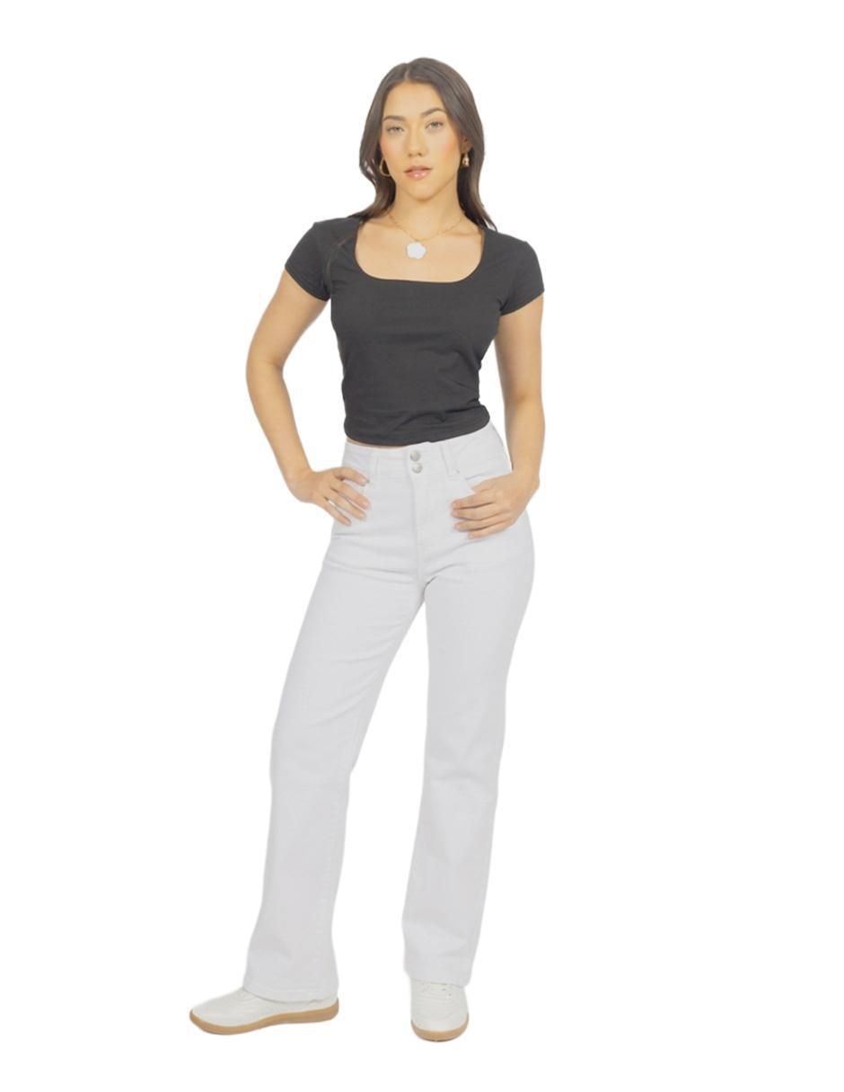 Jeans straight cintura para mujer 4