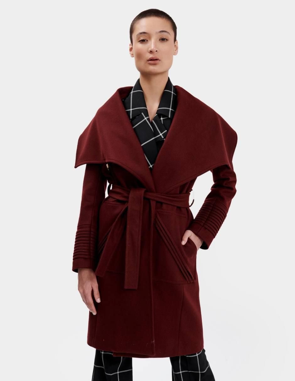 Abrigo de lana abierto para mujer 1